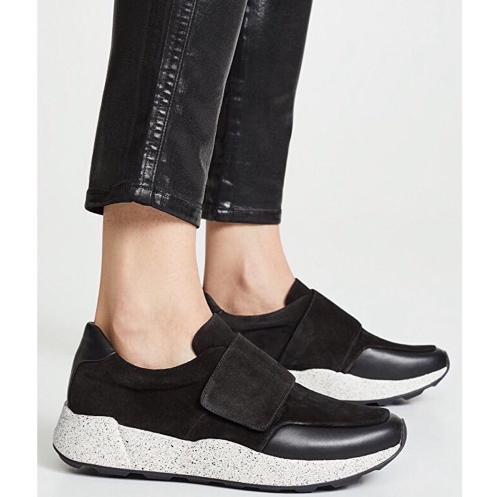 Vince Gage Suede Sneaker Black Leather 8.5